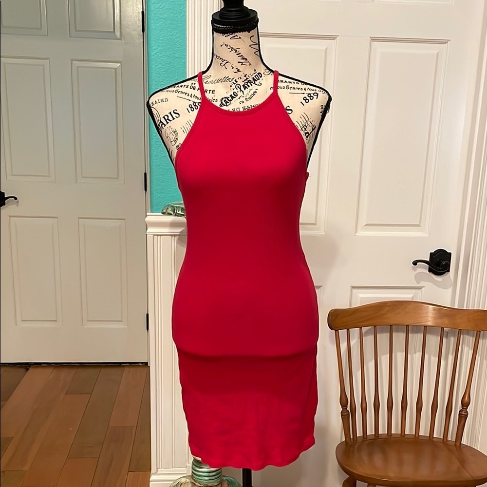 Elegant 2Bella Red Halter Dress